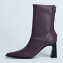 Topshop Nicky chisel toe ankle boot in burgundy