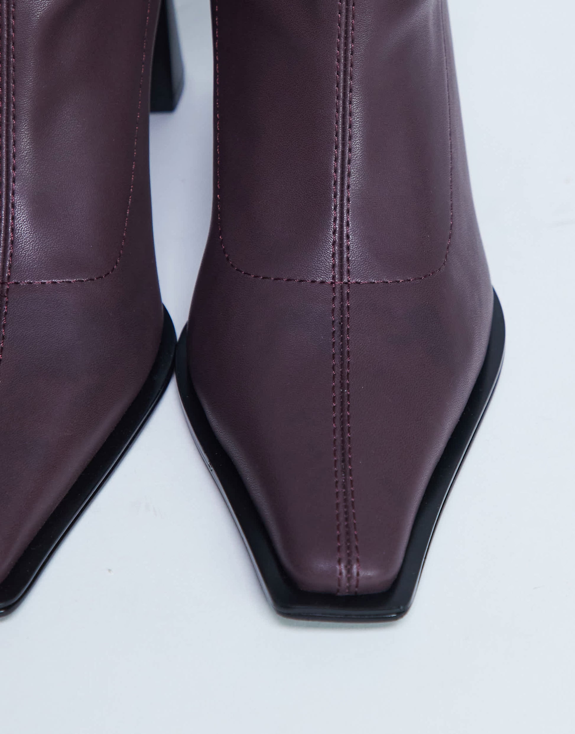 Topshop Nicky chisel toe ankle boot in burgundy