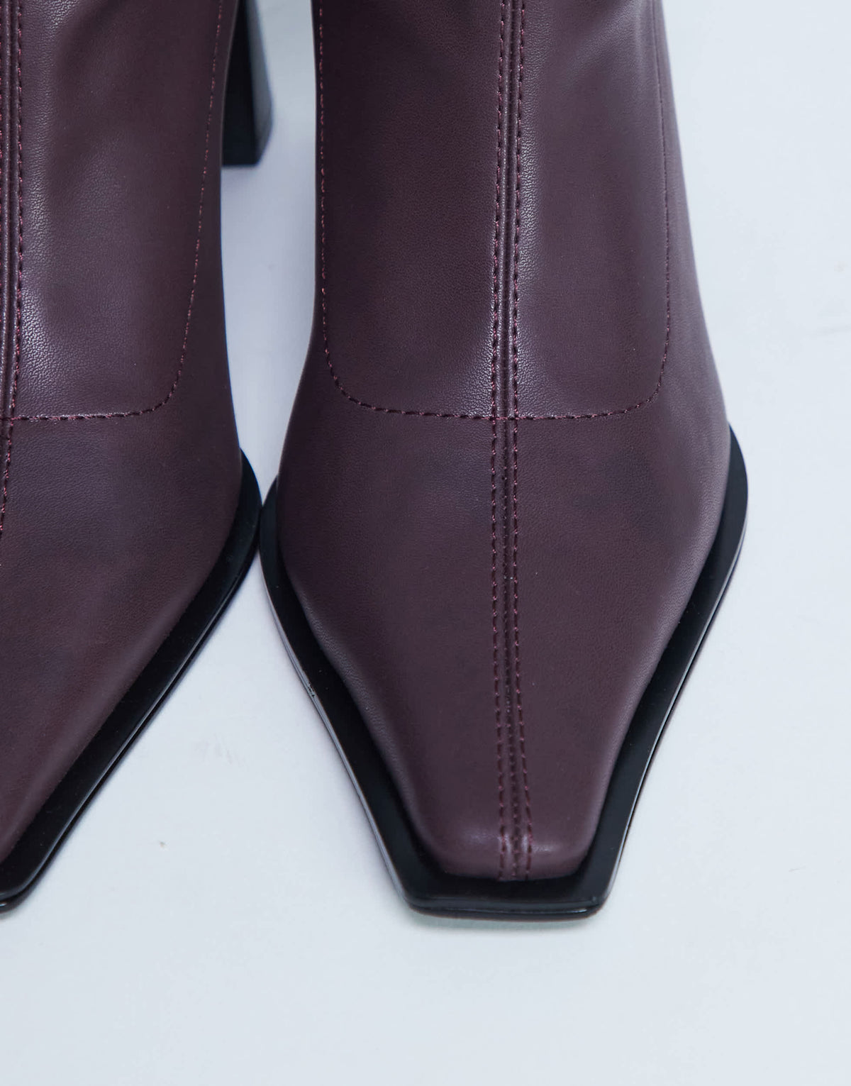 Topshop Nicky chisel toe ankle boot in burgundy
