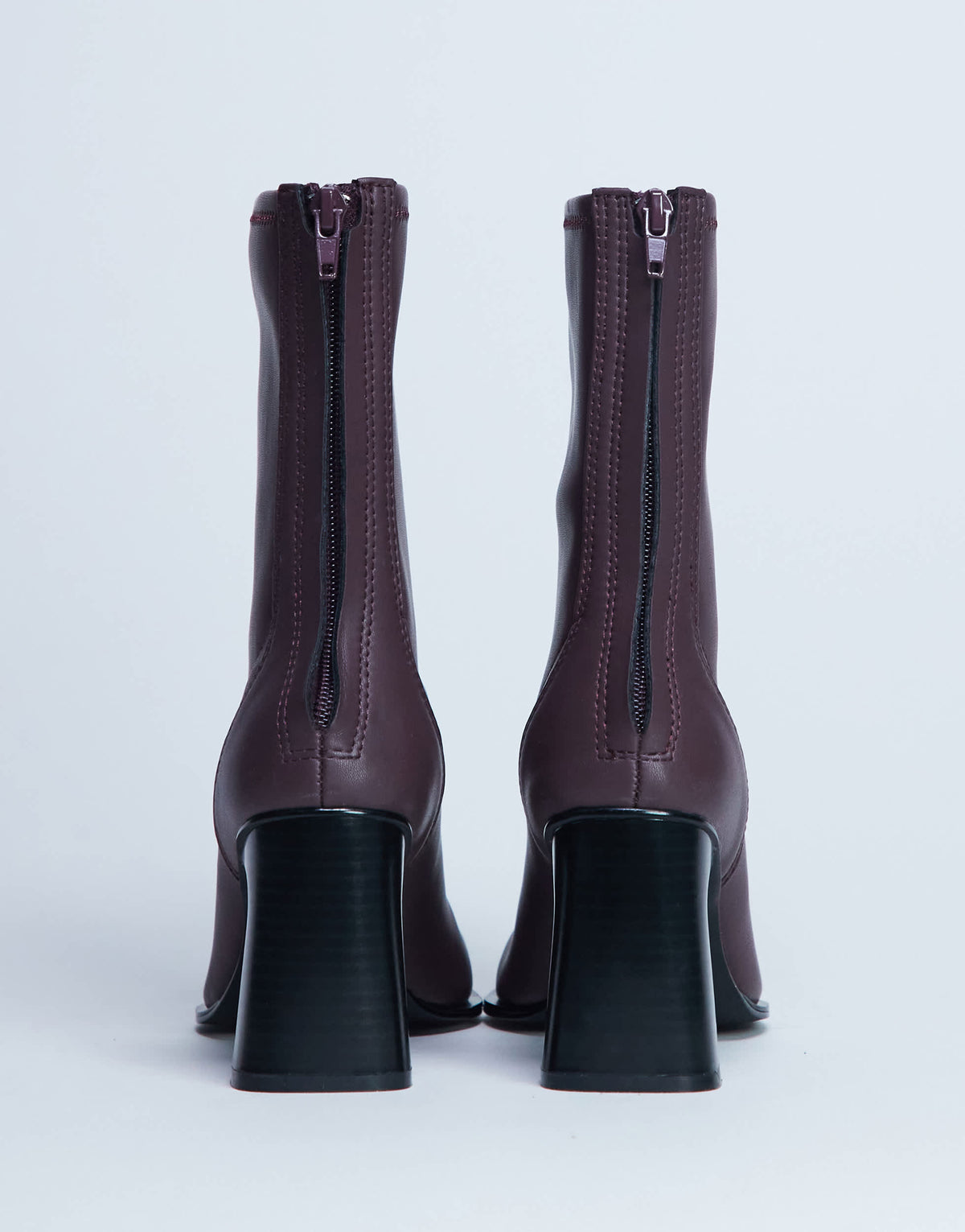 Topshop Nicky chisel toe ankle boot in burgundy