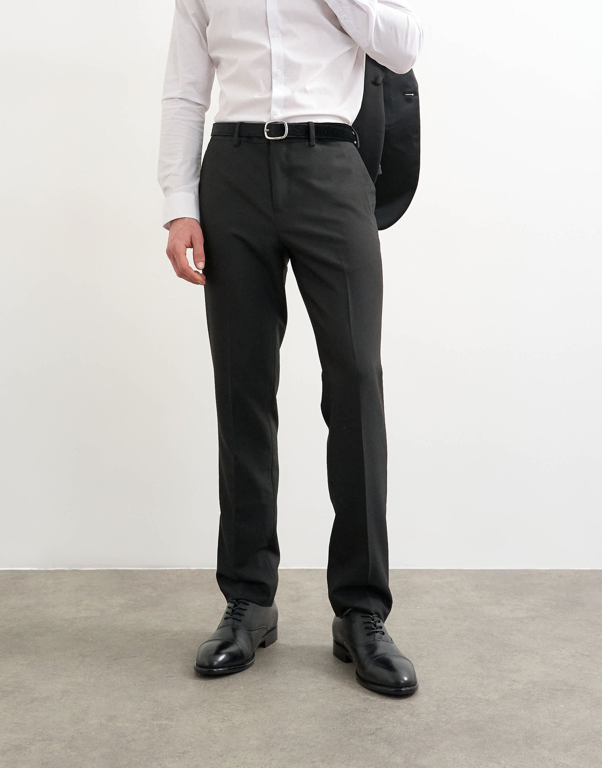 Topman tuxedo trousers in black