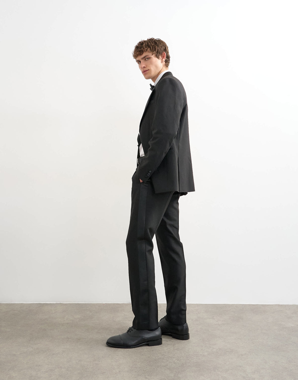 Topman tuxedo trousers in black
