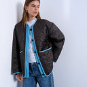 Topshop Jacke mit doppellagigem Vorderfutter in Braun
