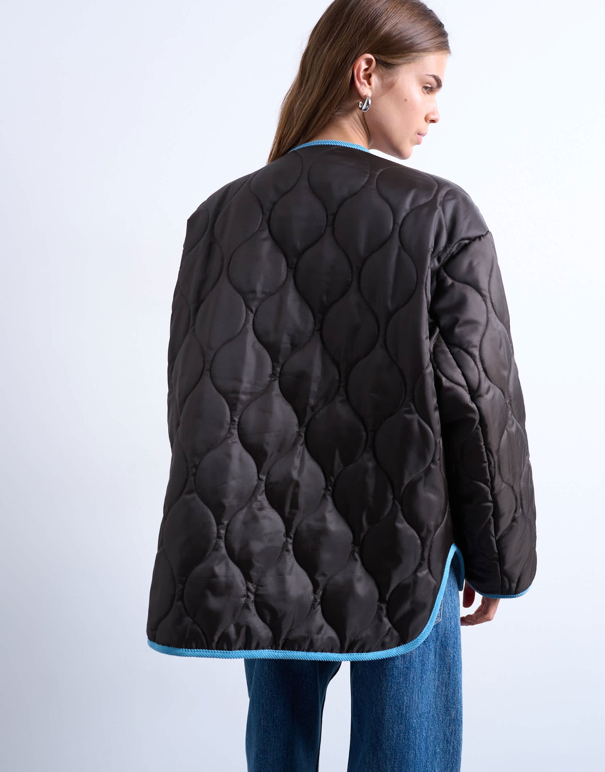 Topshop double layer fronted liner jacket in brown