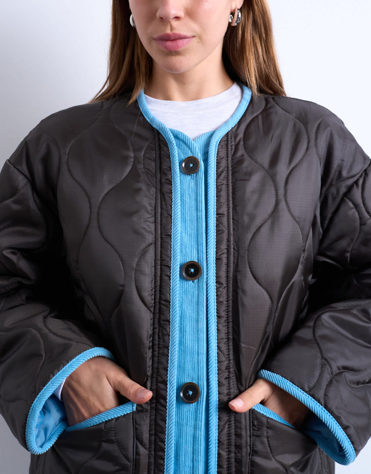 Topshop double layer fronted liner jacket in brown