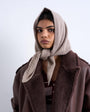 Topshop Heidi hooded scarf in taupe 