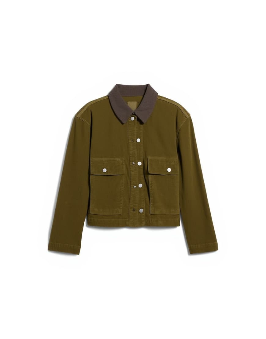 Topshop co ord cut cord jacket with contrast cord collar in khaki