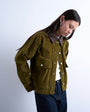 Topshop co ord cut cord jacket with contrast cord collar in khaki