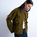Topshop Cordjacke mit kontrastierendem Cordkragen in Khaki