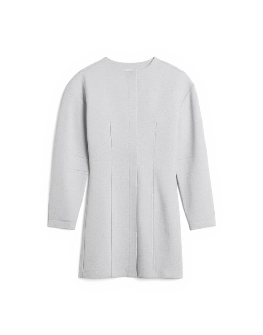 Topshop cocoon structured mini dress in woven grey marl