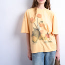 Topshop graphic flower print oversized tee in orange