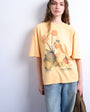 Topshop graphic flower print oversized tee in orange