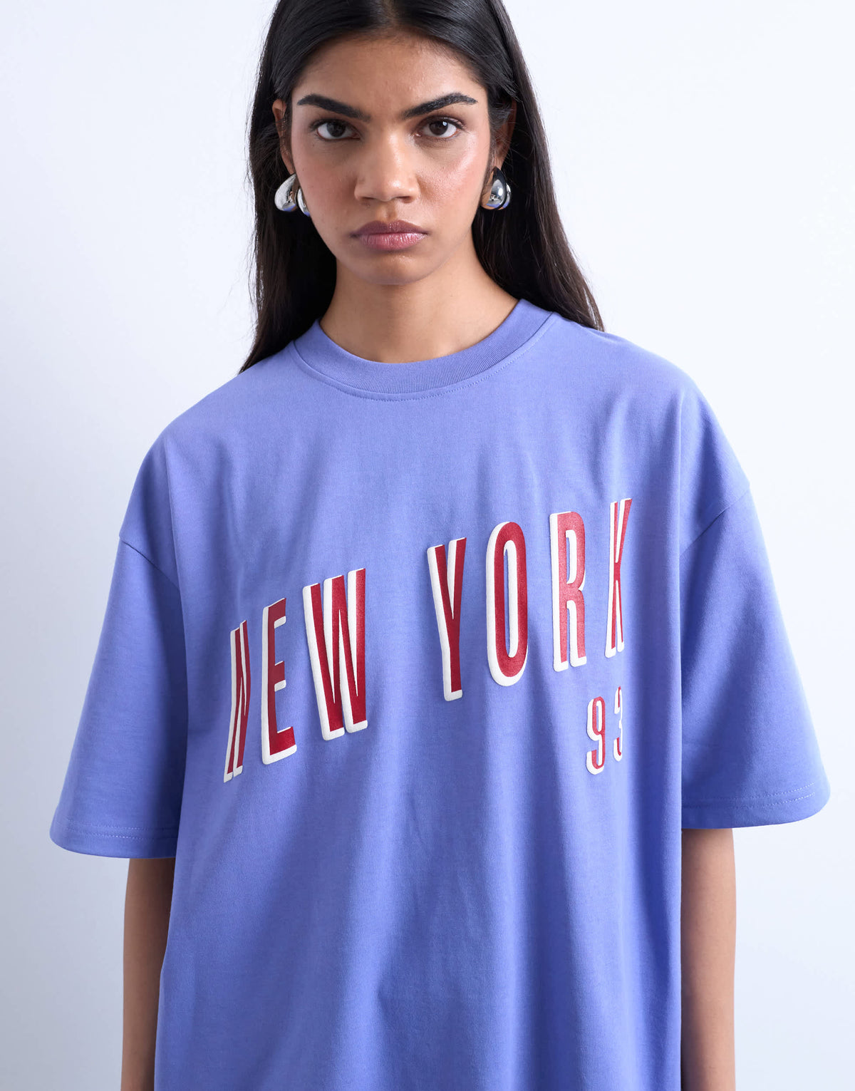 Topshop graphic New York oversized tee in purple