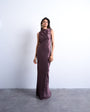 Topshop bias ruched arm hole maxi occasion dress in deep burgundy
