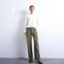 Topshop Ember low rise cord jean in sage