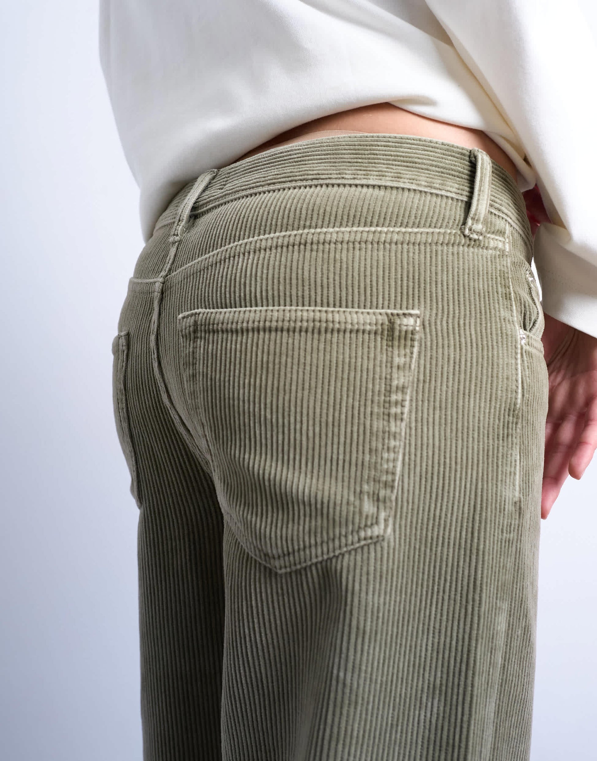 Topshop Ember low rise cord jean in sage