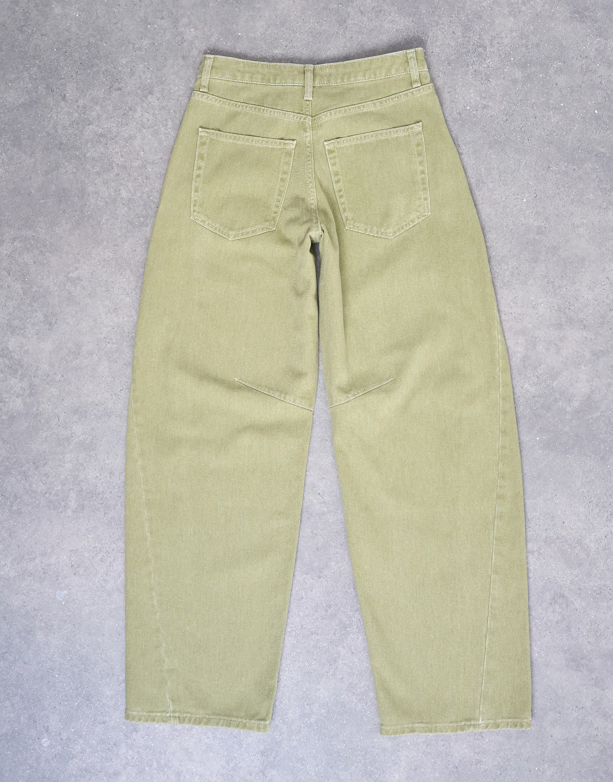 Topshop Barrel mid rise jean with seam details in avocado