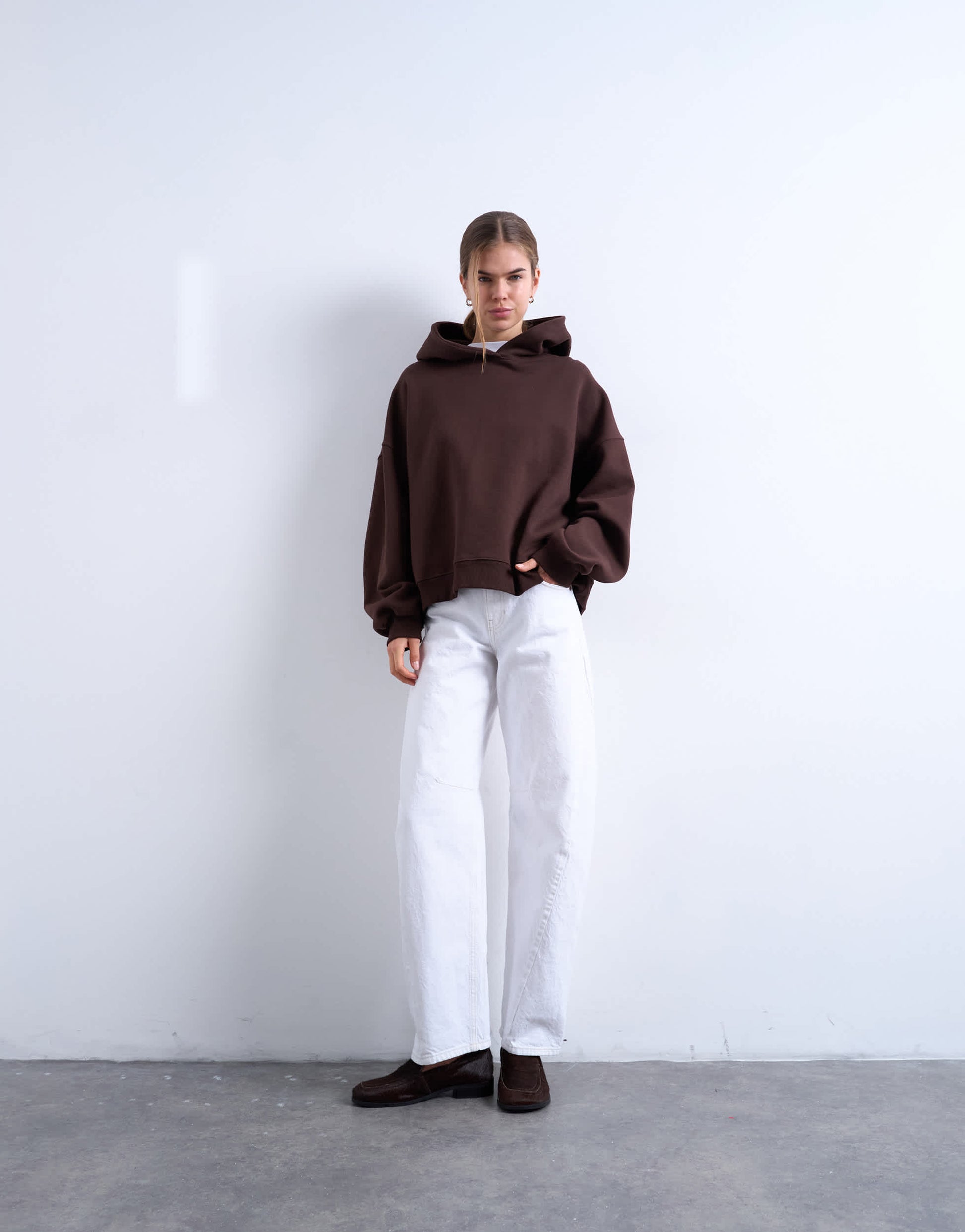 Topshop Barrel mid rise jean in white