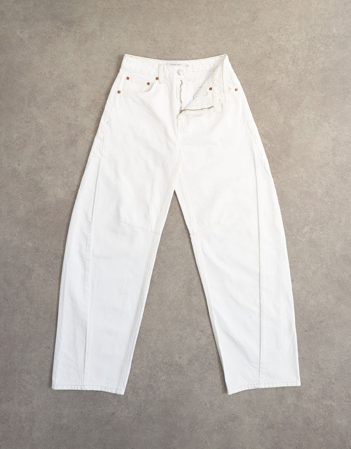 Topshop Barrel mid rise jean in white