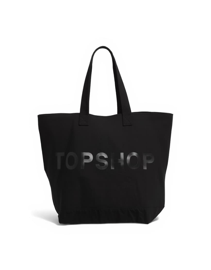 Topshop large canvas tote bag in black
