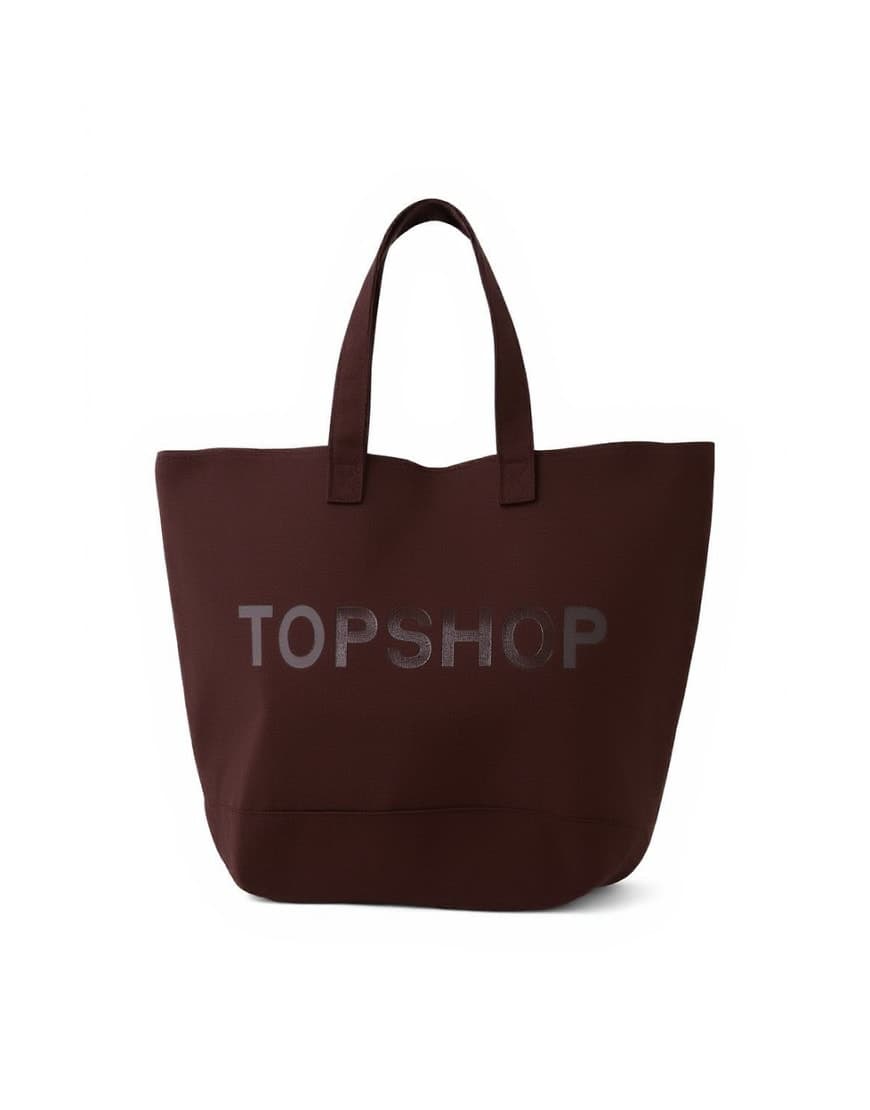 Topshop large canvas tote bag in brown