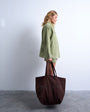 Topshop large canvas tote bag in brown