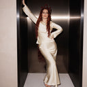 Jupe longue Topshop en biais couleur crème