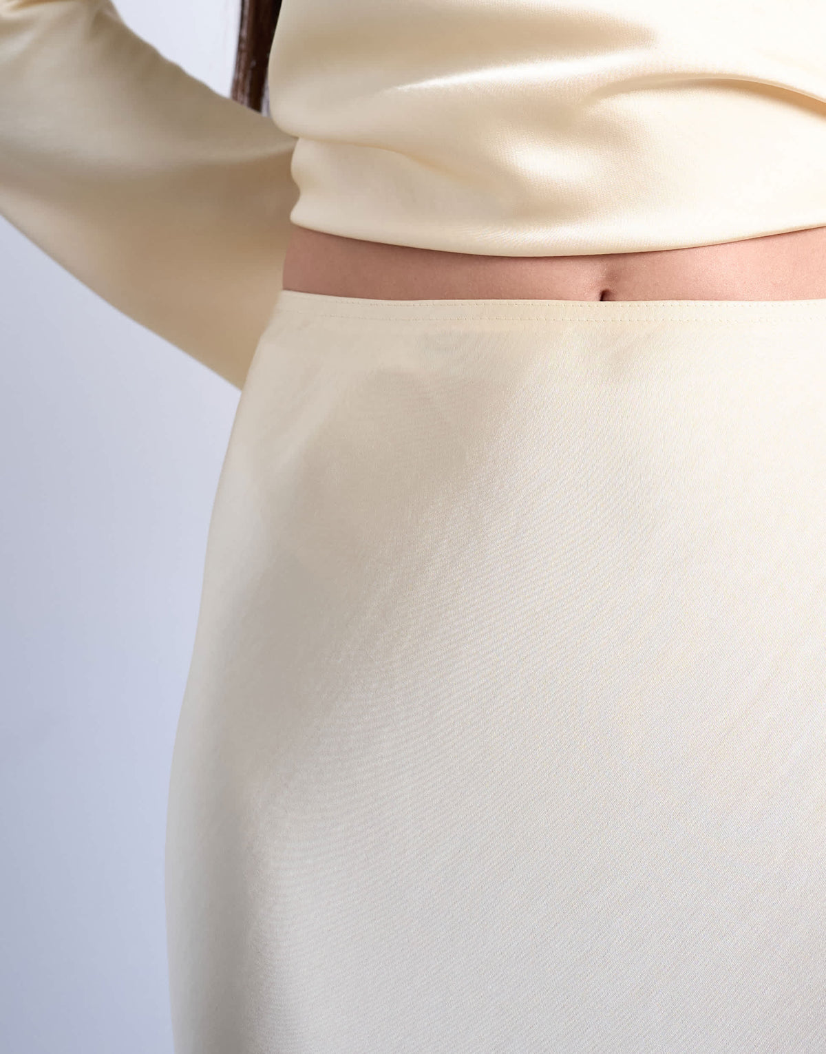 Topshop flood length maxi bias skirt in buttermilk