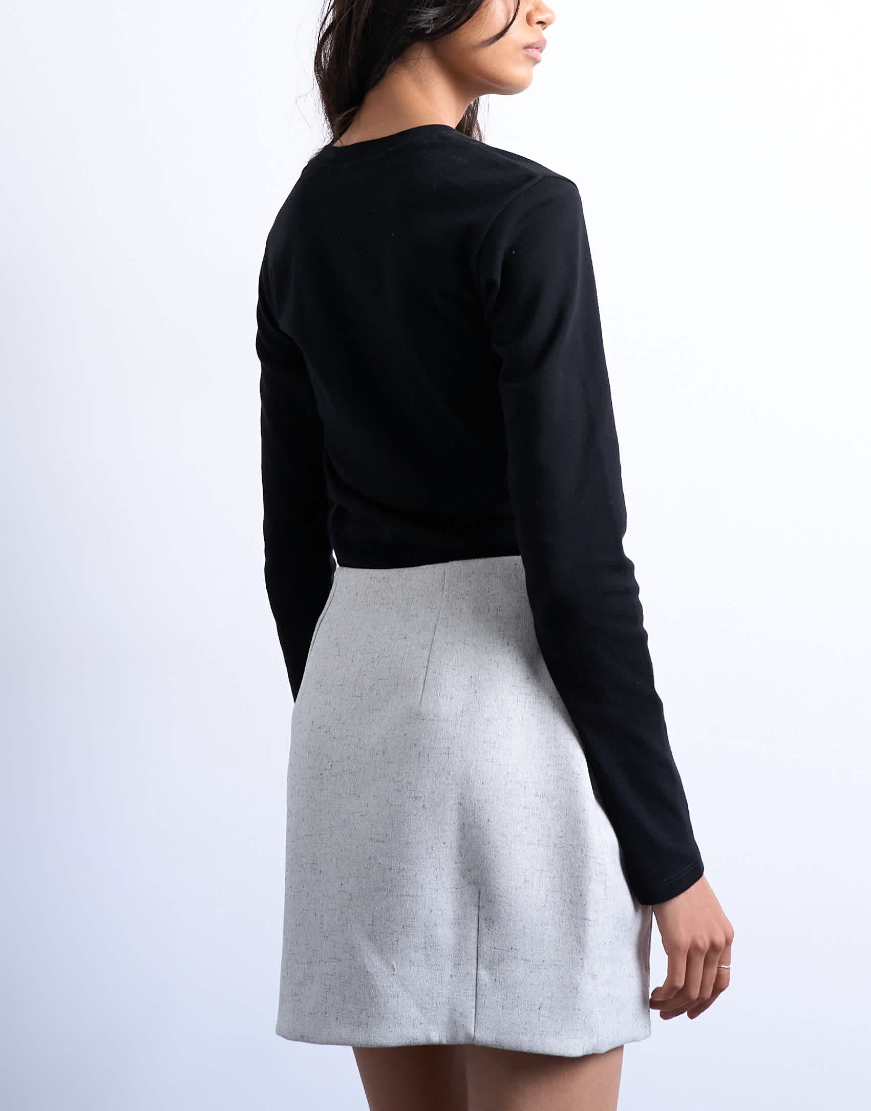 Topshop a line mini skirt in grey