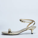 Topshop Irene barely there mid heeled sandal in gold