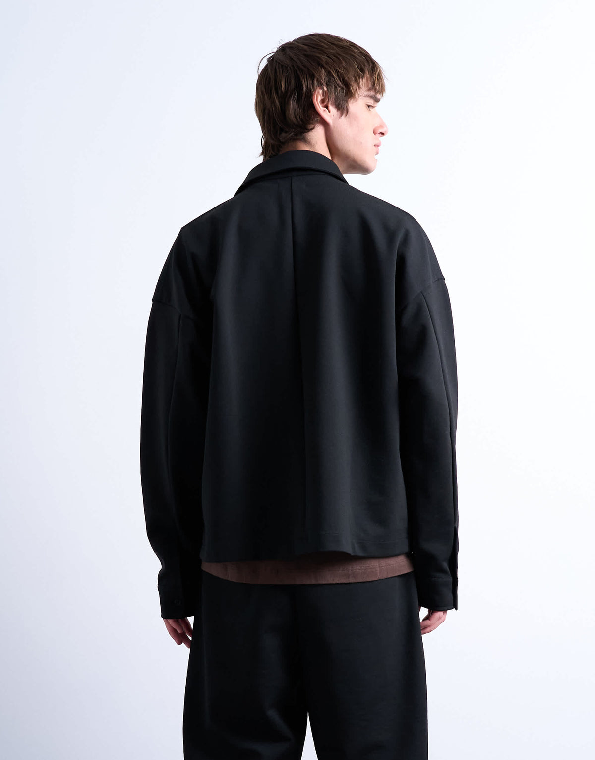 Topman fit double pocket jersey jacket in black