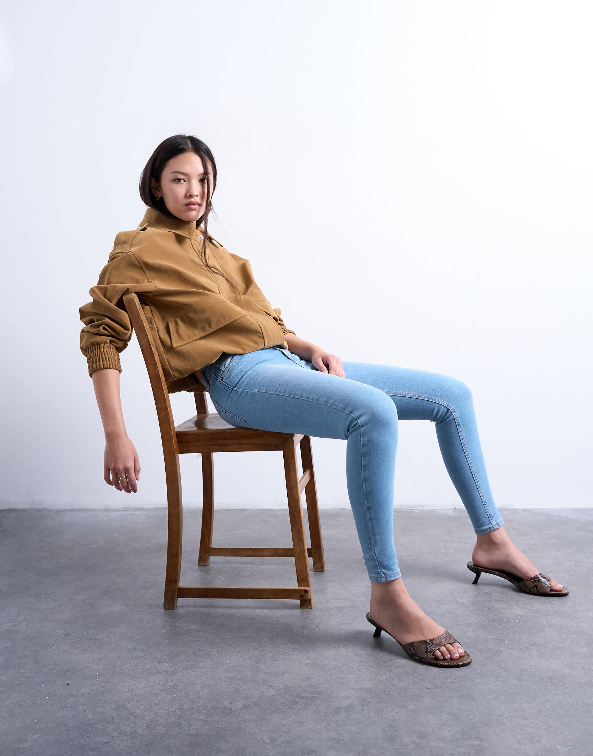 Jean skinny taille haute Jamie de Topshop, couleur délavée