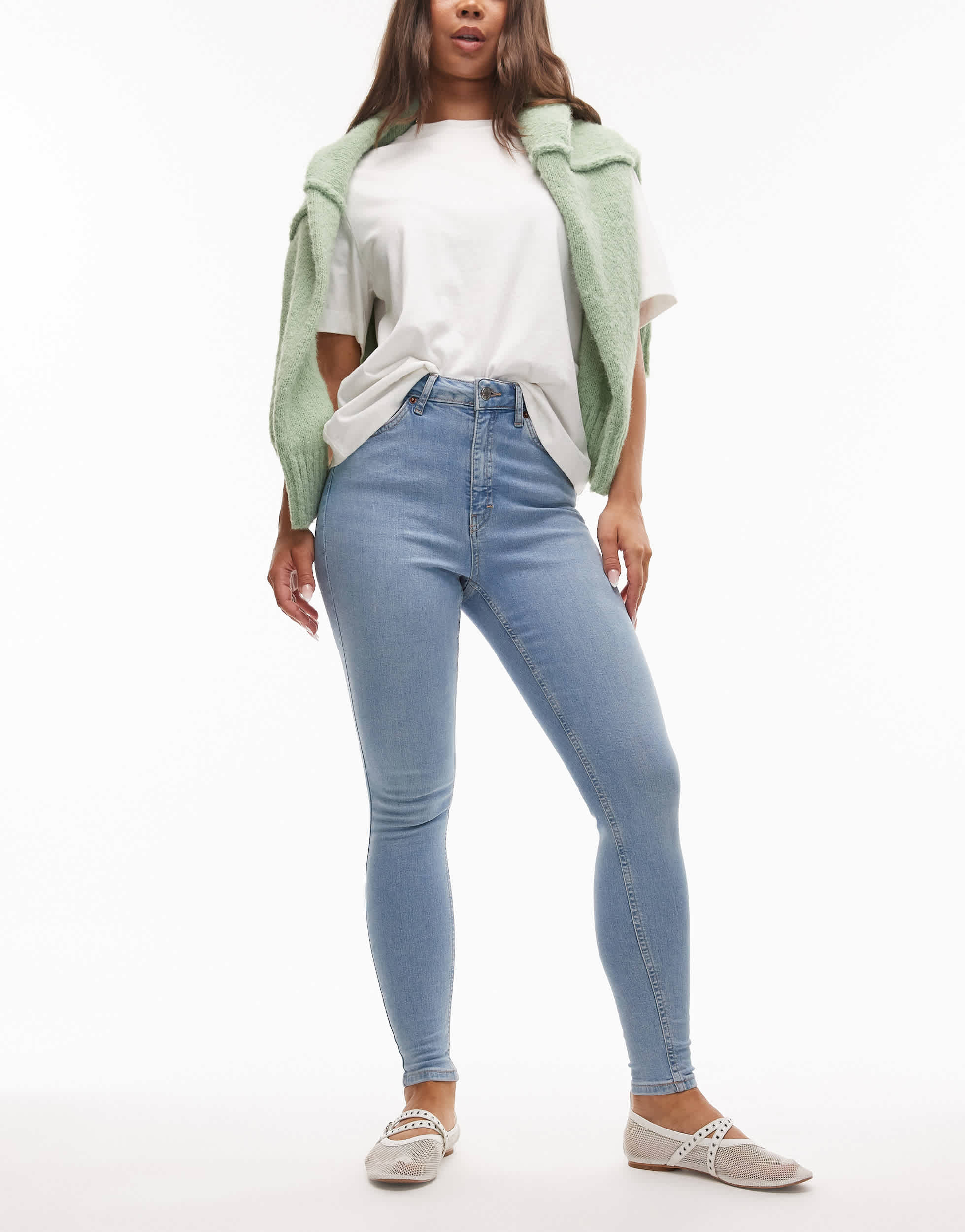Topshop Hourglass Jamie high skinny jean in bleach