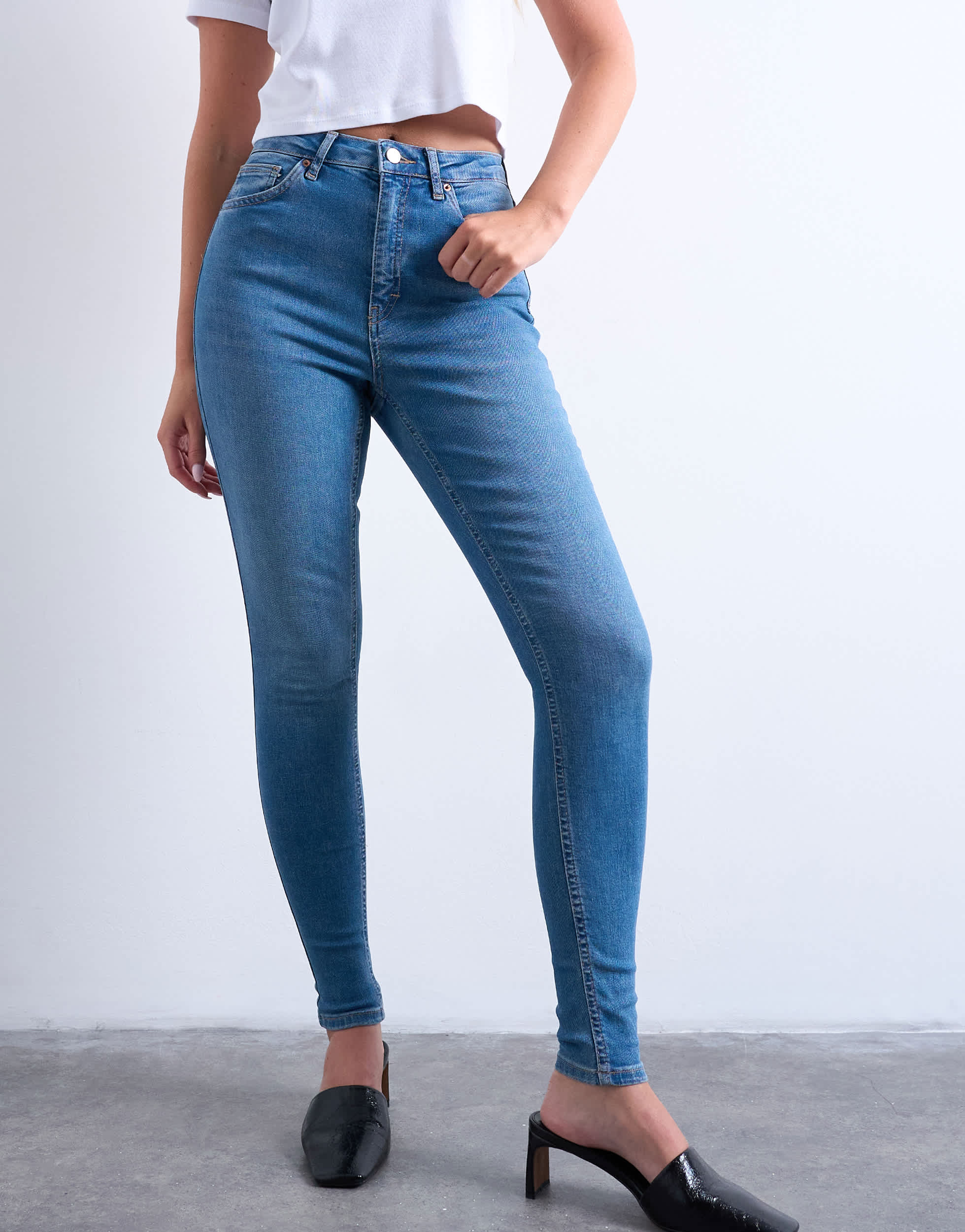 Topshop Hourglass Jamie high rise skinny jean in vintage blue