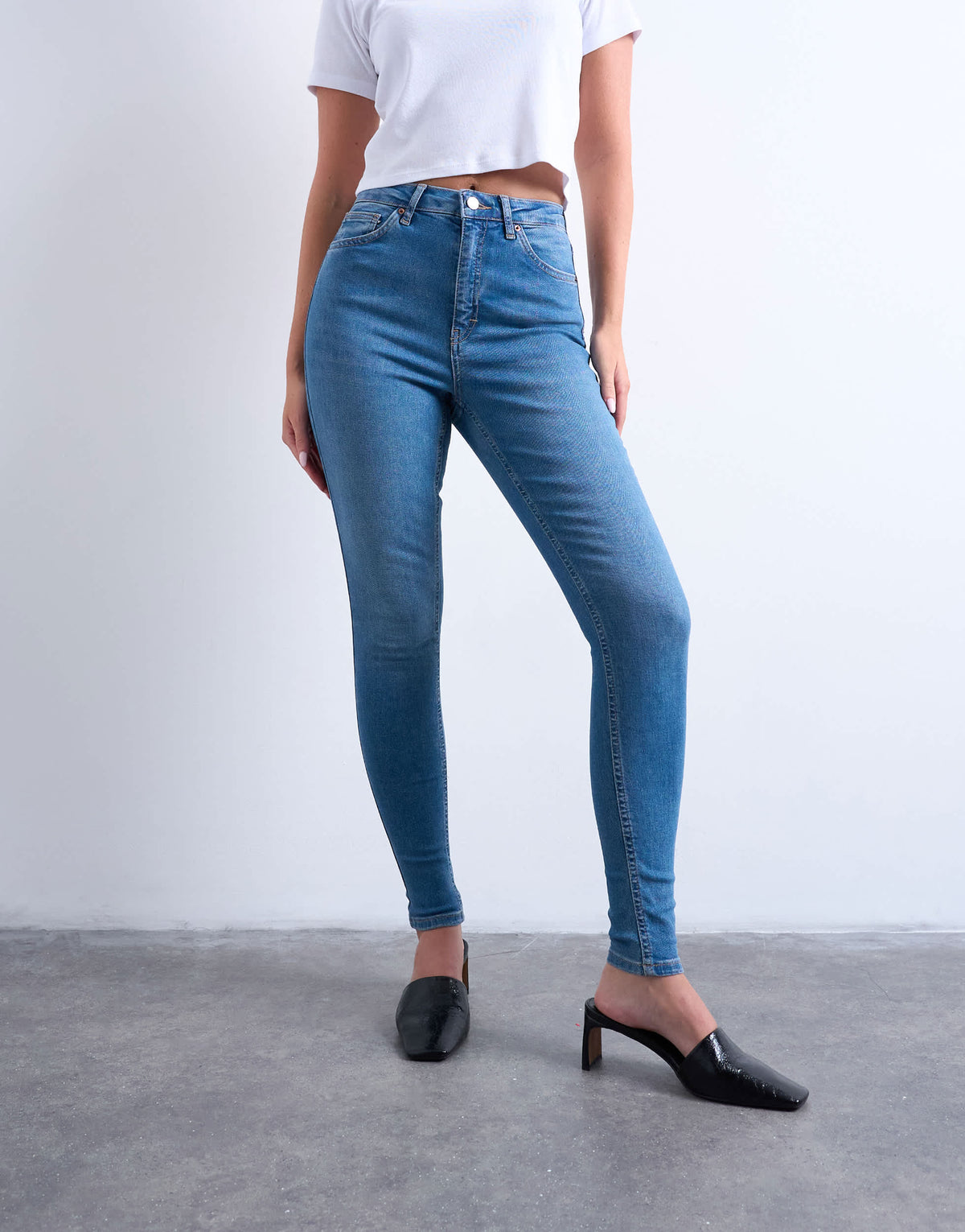 Topshop Hourglass Jamie high rise skinny jean in vintage blue