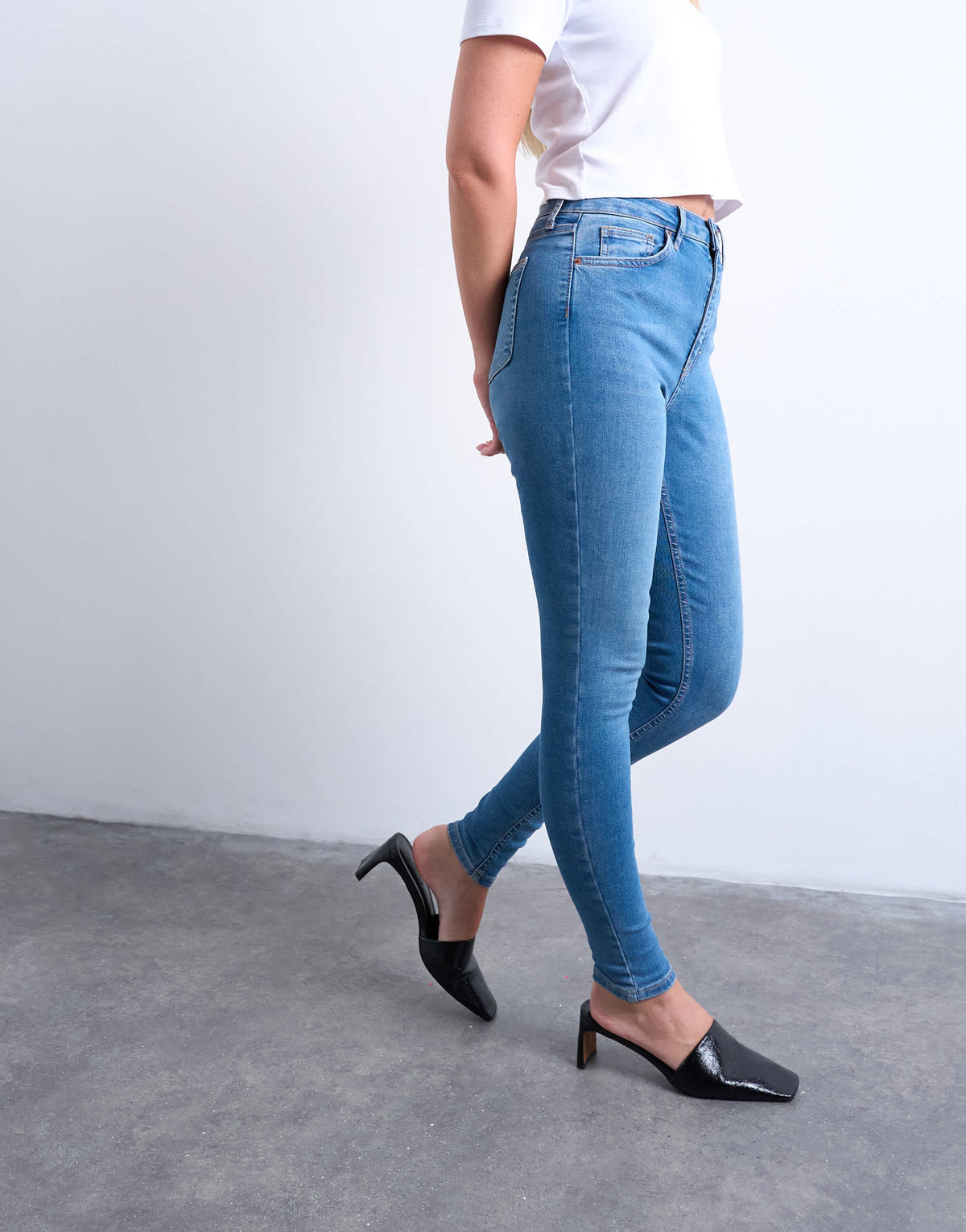 Topshop Hourglass Jamie high rise skinny jean in vintage blue