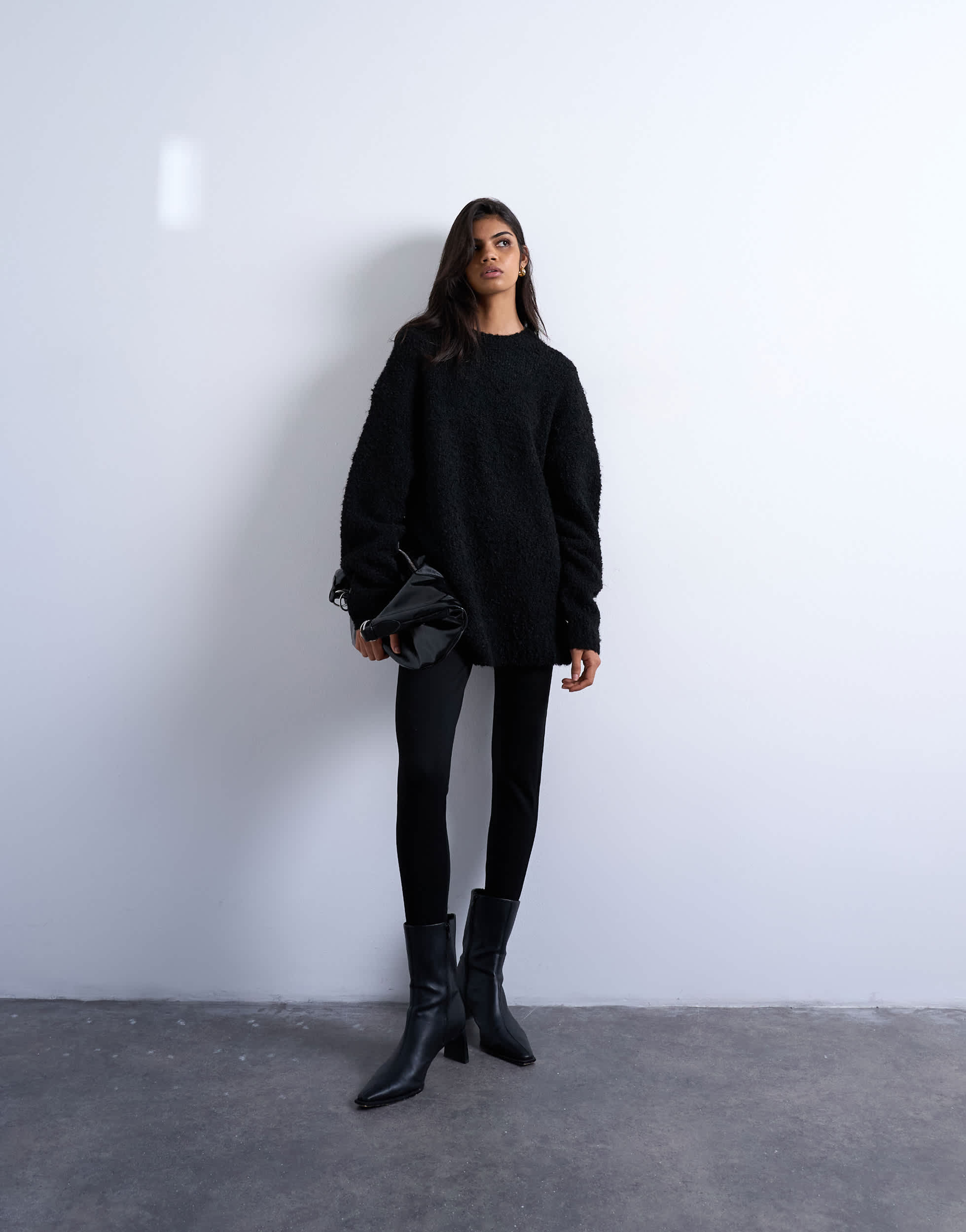 Topshop full length heavy weight legging in black