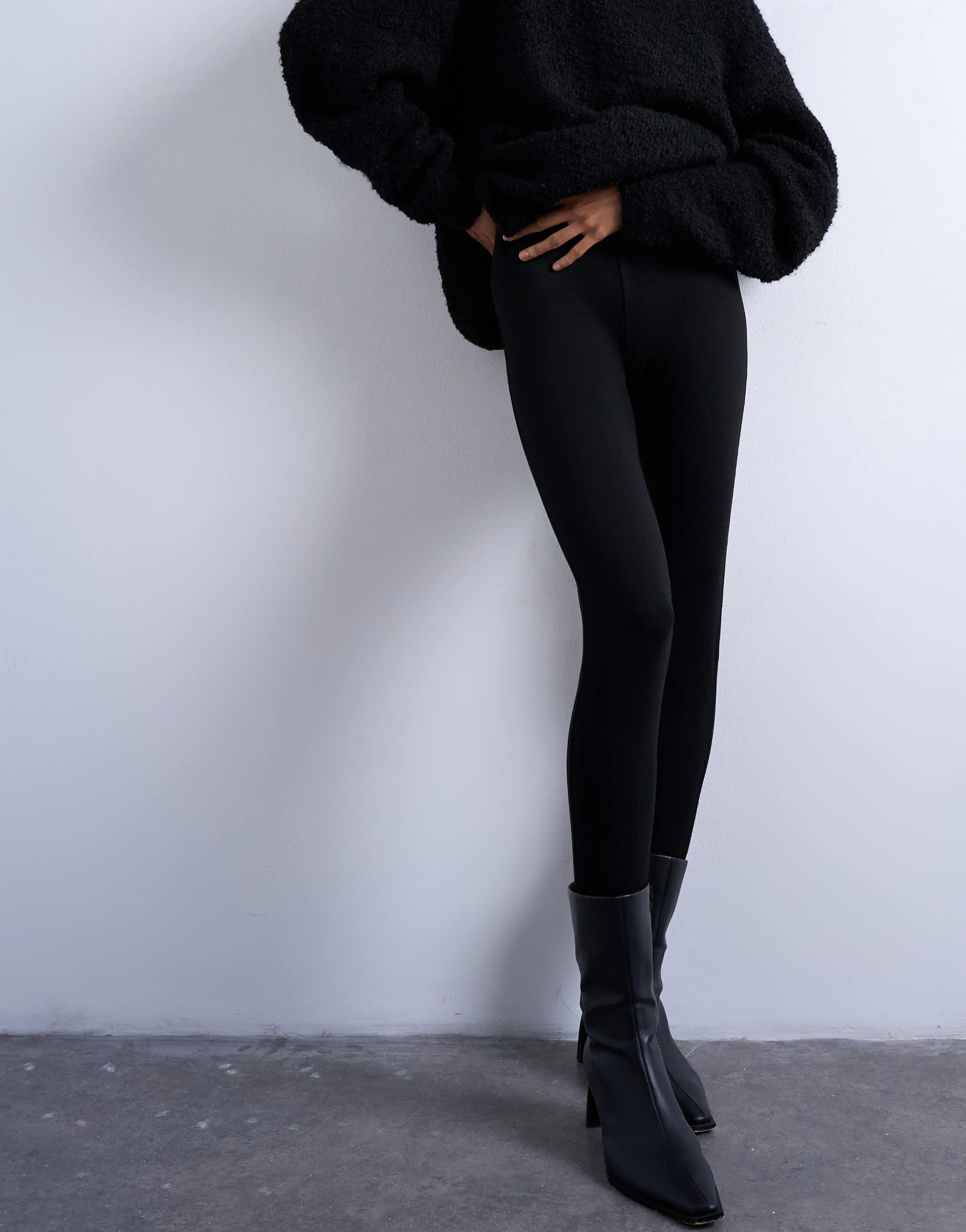 Topshop full length heavy weight legging in black