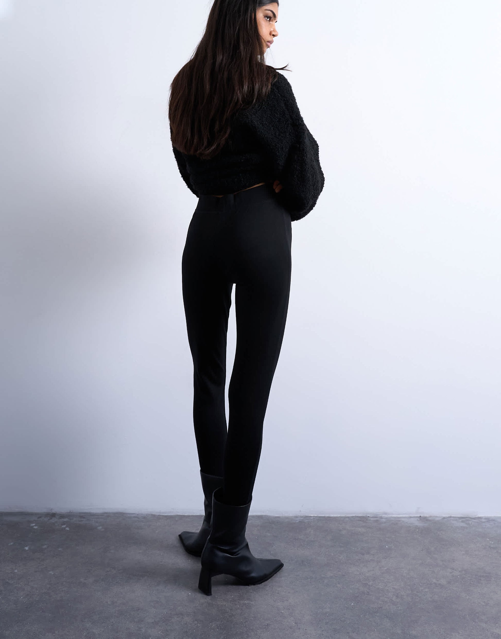 Topshop full length heavy weight legging in black