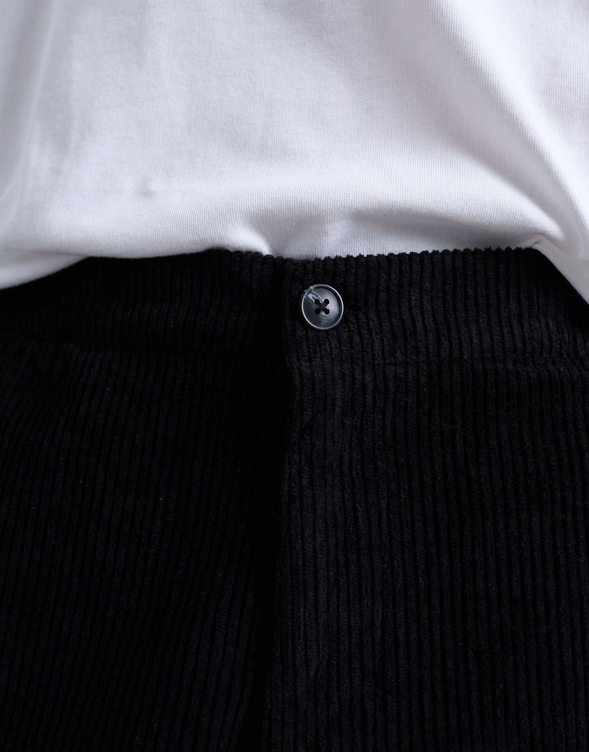 Topman cord taper leg trousers in black