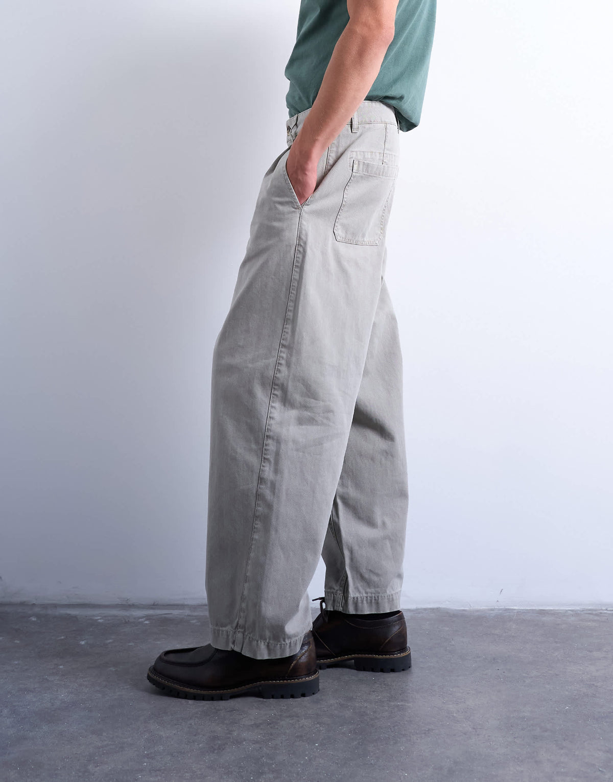 Topman herringbone barrel trouser in stone