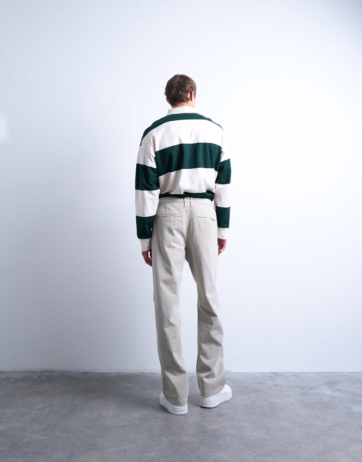 Topman baggy fit high waisted twill trouser in stone