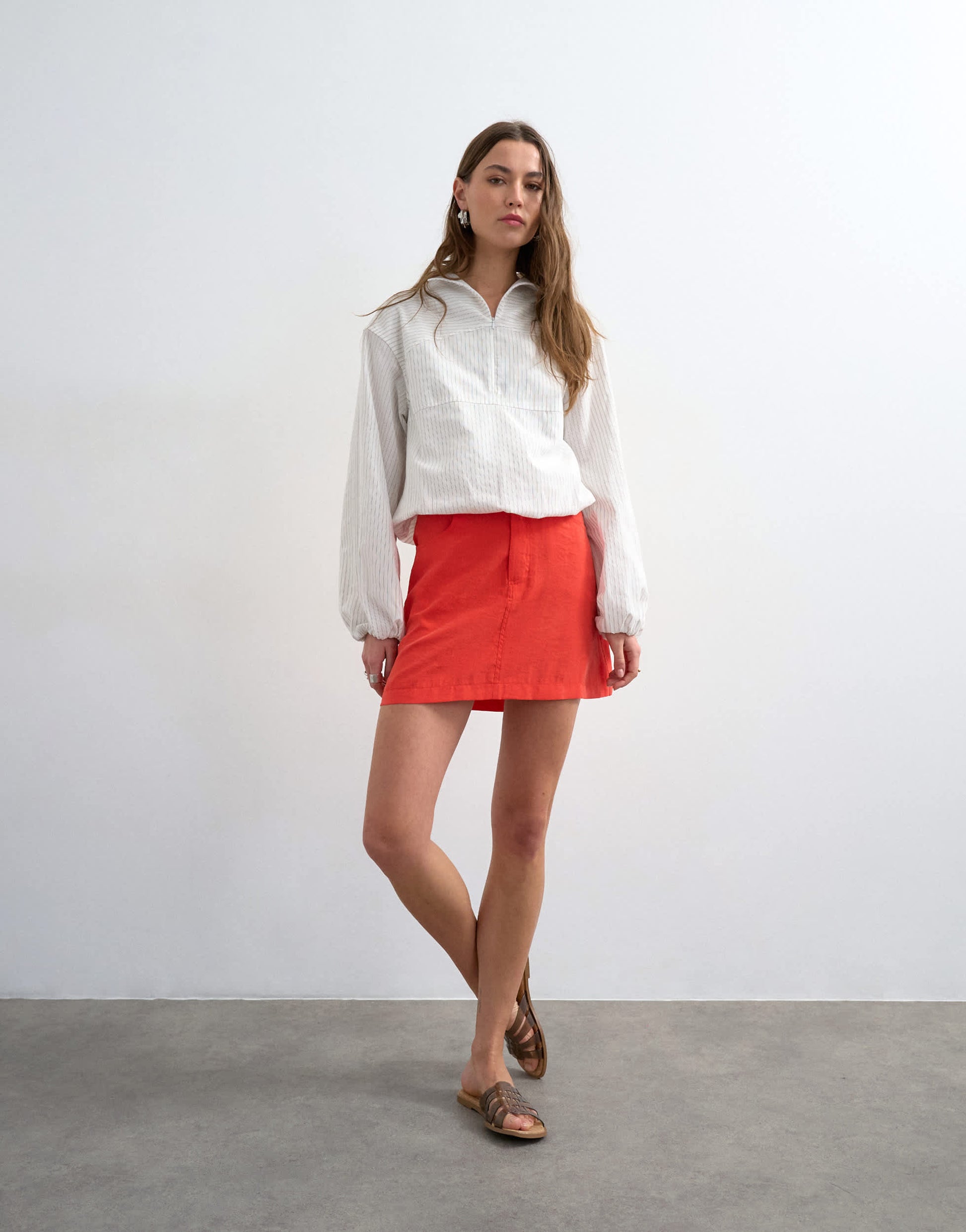 Topshop super soft cupro mini skirt in red