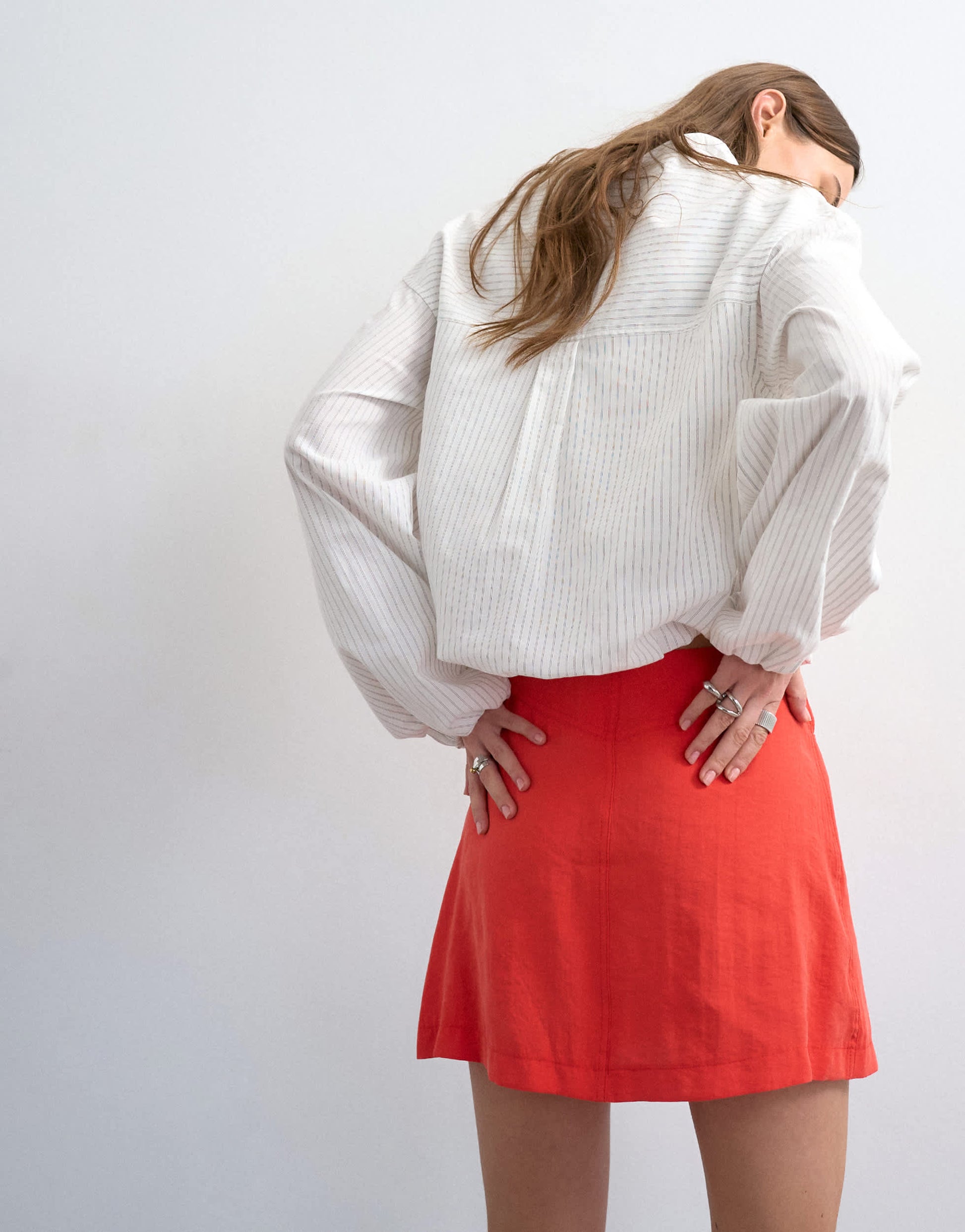 Topshop super soft cupro mini skirt in red