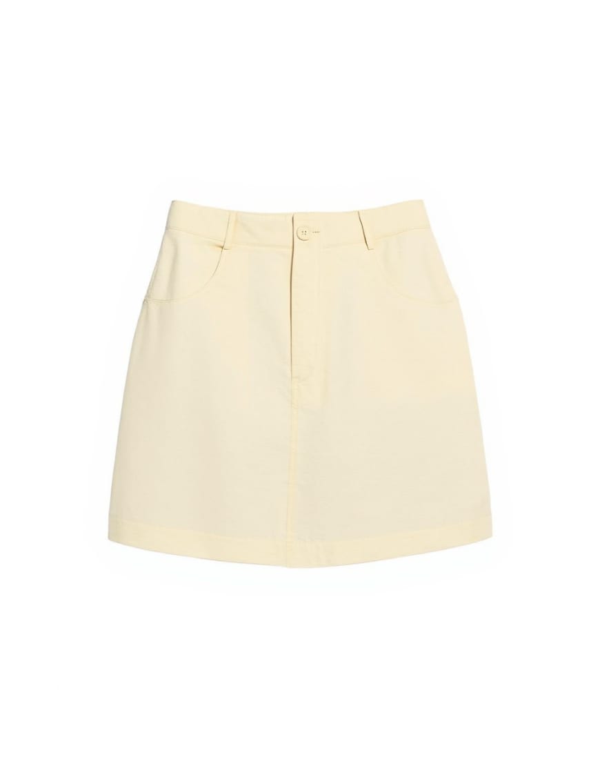 Topshop super soft cupro mini skirt in buttermilk
