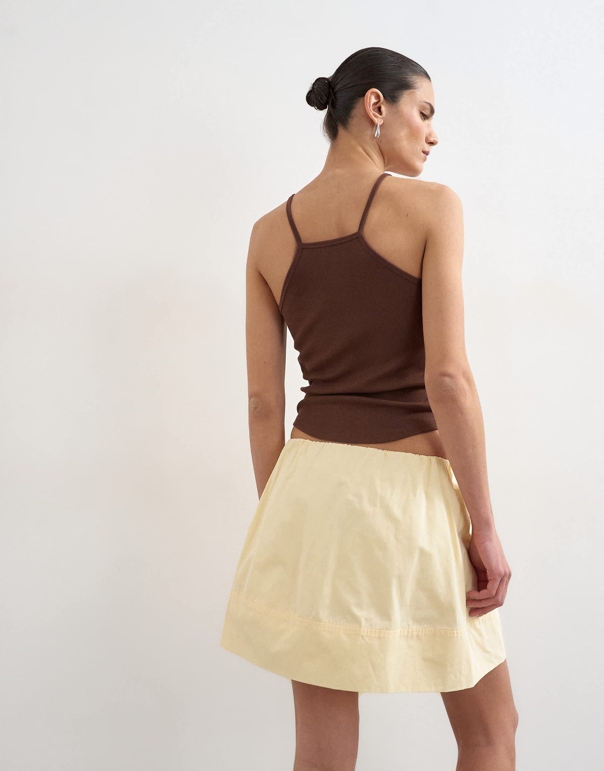 Topshop mini poplin skirt in buttermilk