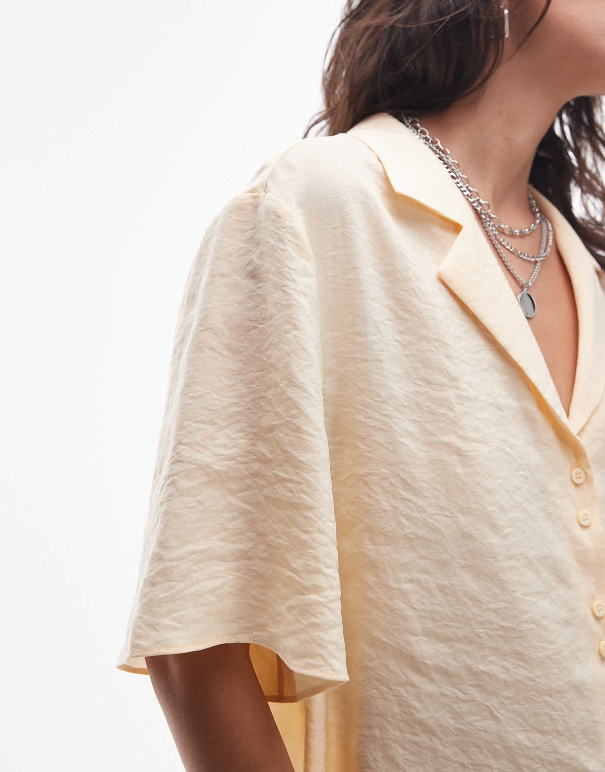Topshop co-ord super soft cupro shirt in buttermilk