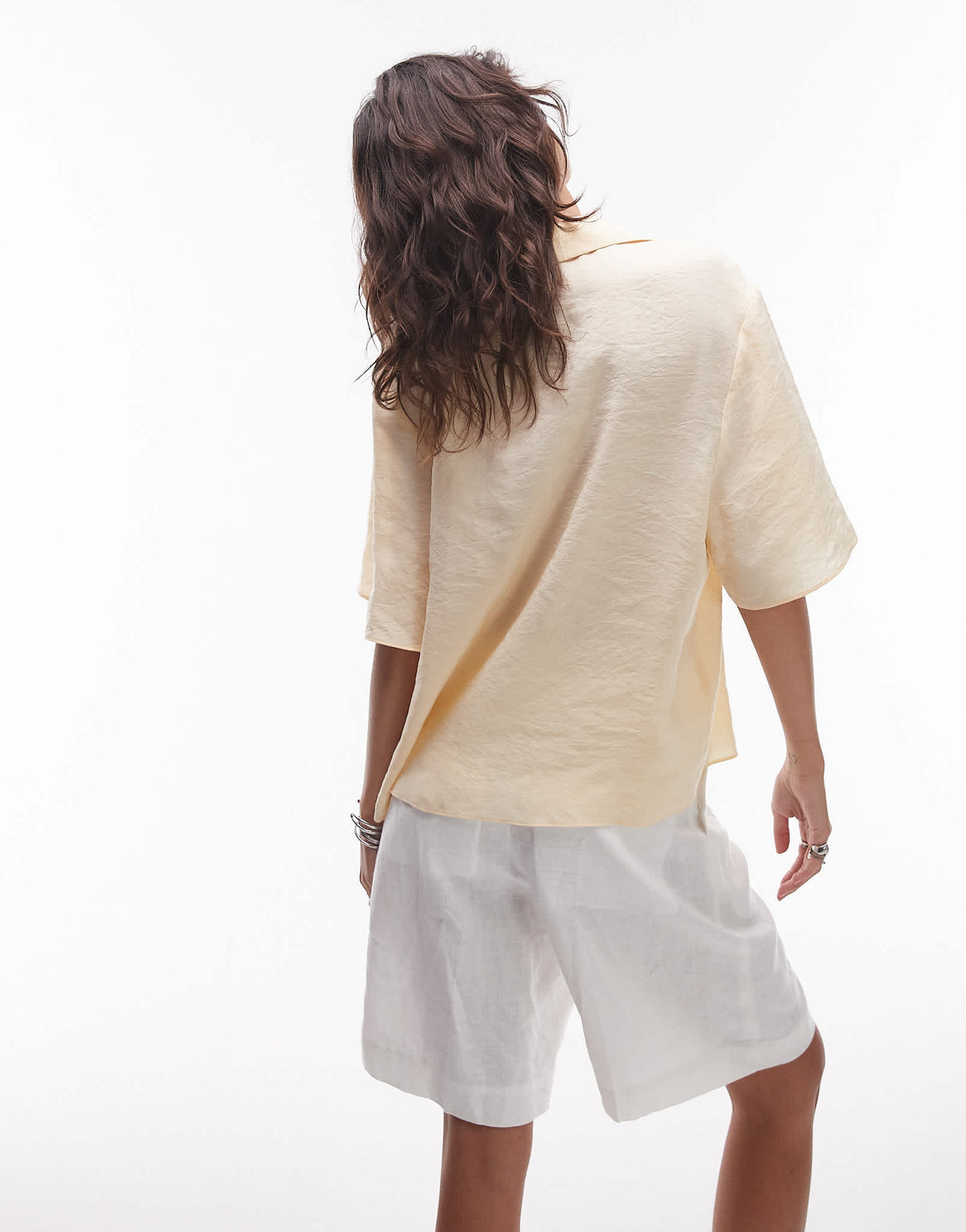 Topshop co-ord super soft cupro shirt in buttermilk