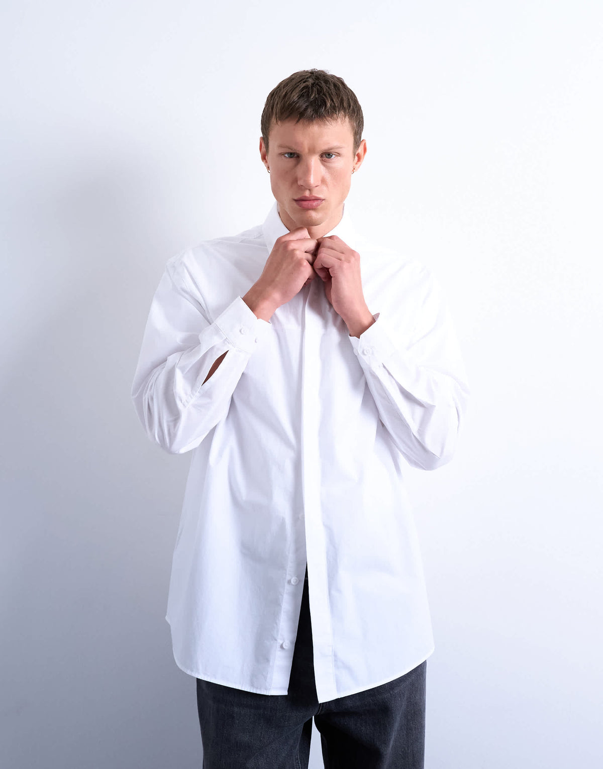 Topman oversized fit formal shirt in white