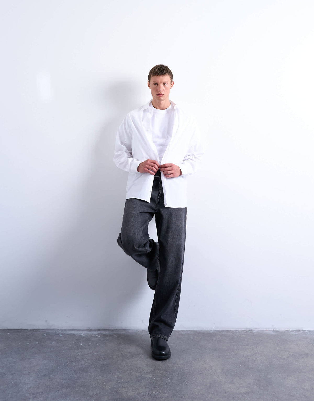Topman oversized fit formal shirt in white
